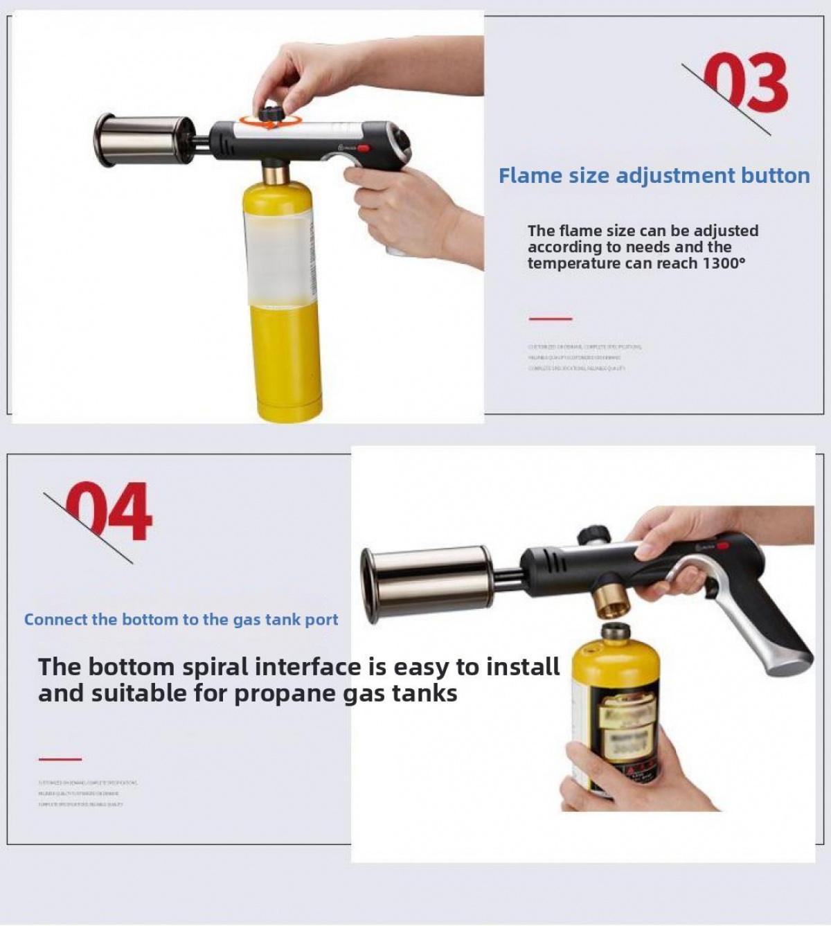 MT-920 Powerful Propane Cooking Torch, One-Button Ignition Adjustable High Flame, Heavy-Duty Searing Torch For Steak BBQ CE Certified Portable Culinary Blow Torch For Kitchen Camping Charcoal Starter, Viral Must-Have Kitchen Gadget For Chefs & Grill Maste