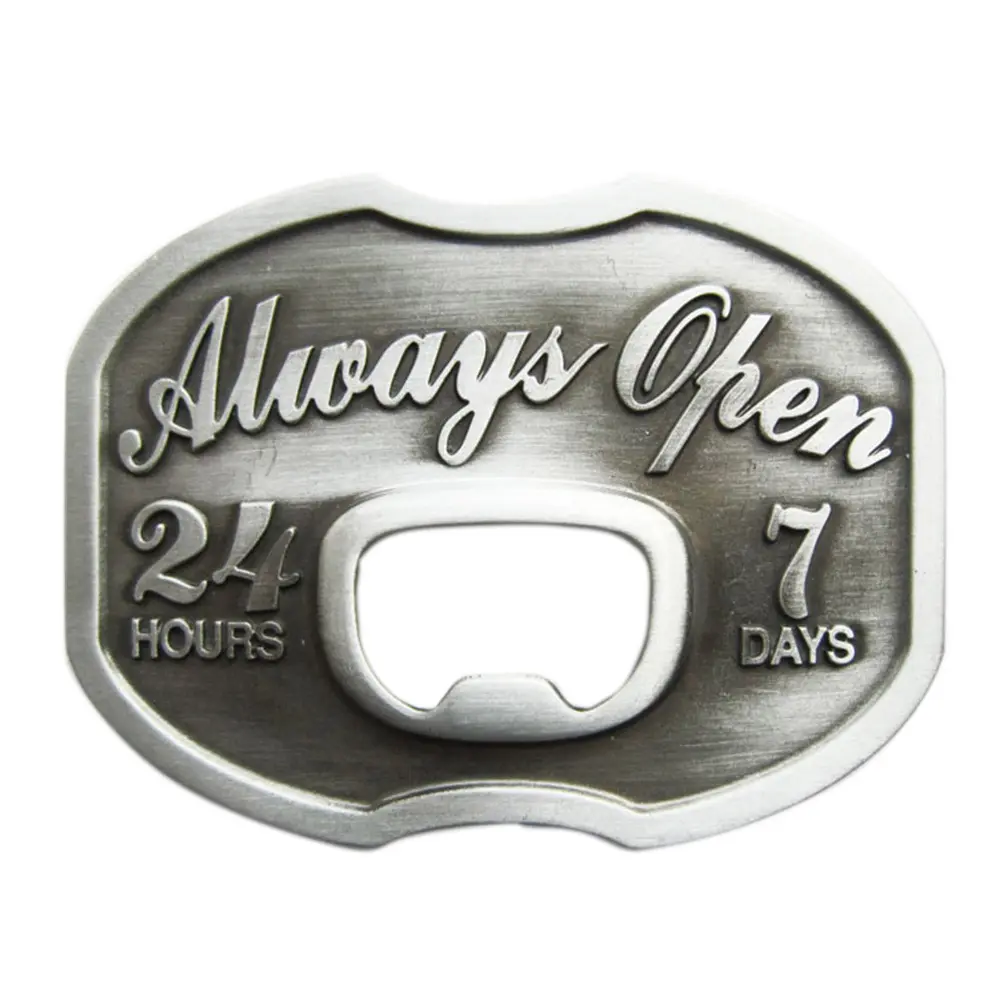 Antique Silver Vintage Style Bottle Opener Belt Buckle Steel Kitchen