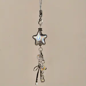 1 silver star phone case chain, star pendant hanging chain, phone hanging chain, wrist strap, personalized pendant, phone pendant, Phone charm