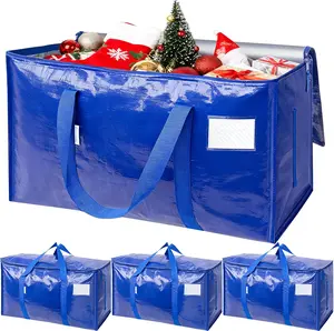 4-pack extra-large moving bags with zippers and handles heavy-duty storage boxes for storing Christmas toys and saving space