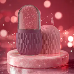 Ice Roller for Face & Eye Puffiness, Reusable Facial Ice Roller Mold for Skin Care, Face Contouring Massager, Leakproof Cooling Beauty Tool