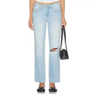 L'AGENCE Nevia Low Rise Slouch Straight Jean in Brea Destruct