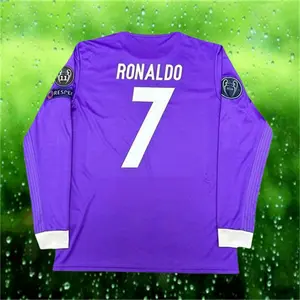 2016 2017 Away Purple No.7 Ronaldo Long Sleeve Soccer jersey