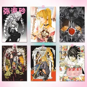 Death Note Anime Canvas Poster - Light Yagami & Misa Amane Manga Wall Art | Frameless Otaku Room Decor & Fan Gift