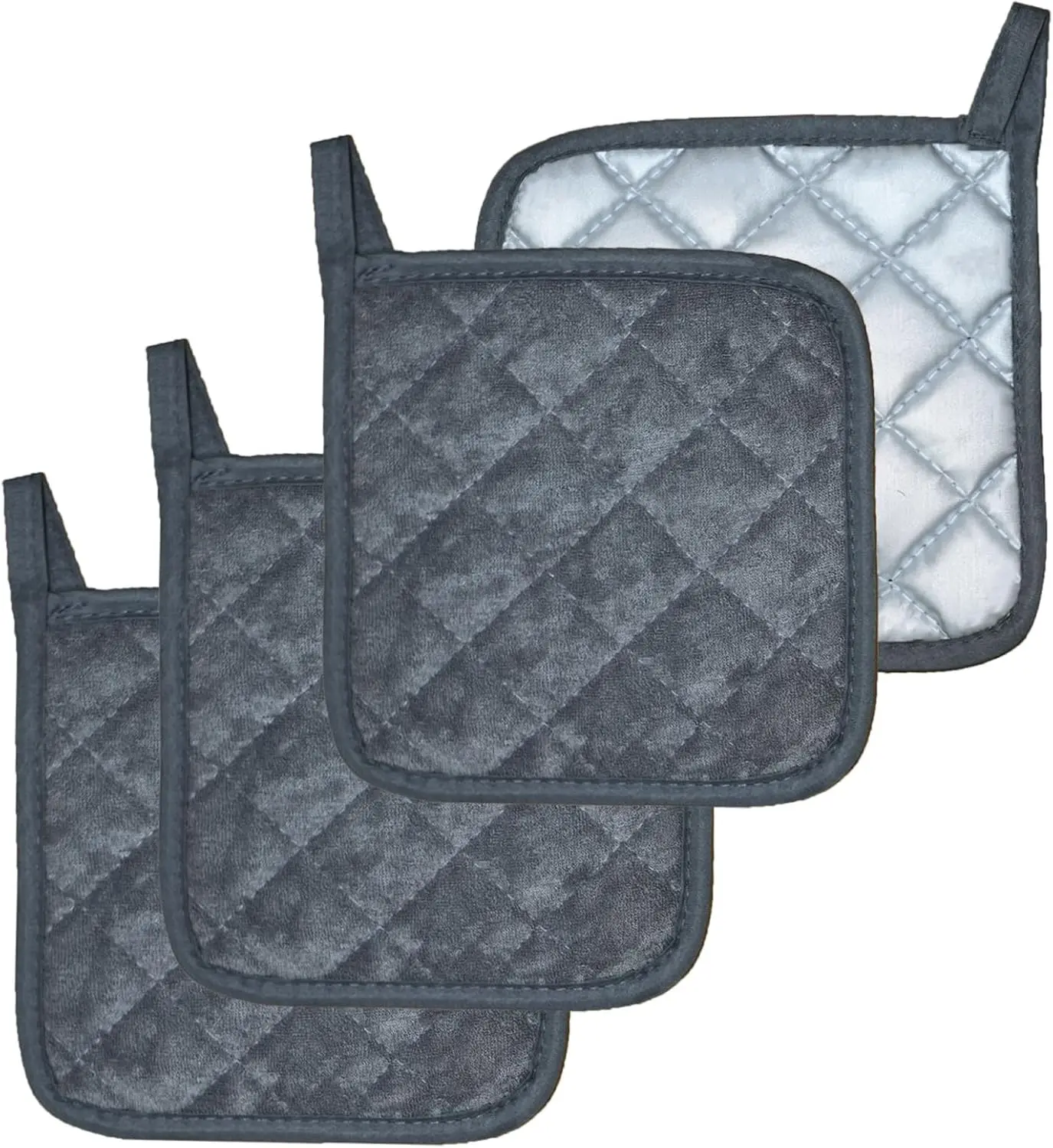 4 Pack Pot Holders for Kitchen Clearance Oven Potholders Sets for Kitchens Hot Pads for Kitchen Countertops Heat Resistant Grey