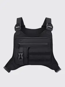 Functional Tactical Chest Bag, Outdoor Multi-Function Tactical Lightweight Vest Pack, Trendy Streetwear Cycling Front Pouch, Versatile Hiking Gear