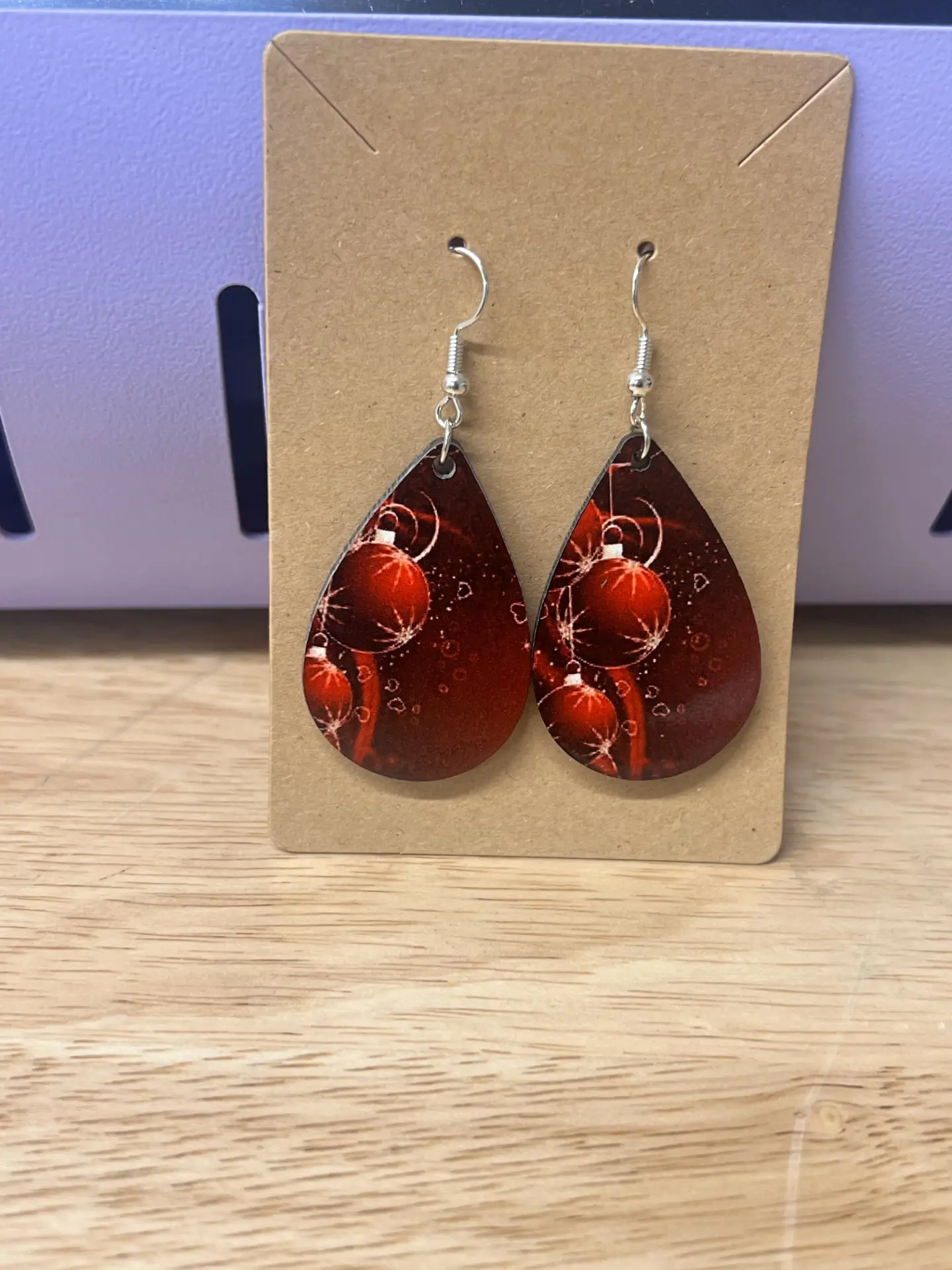Red Christmas theme earrings