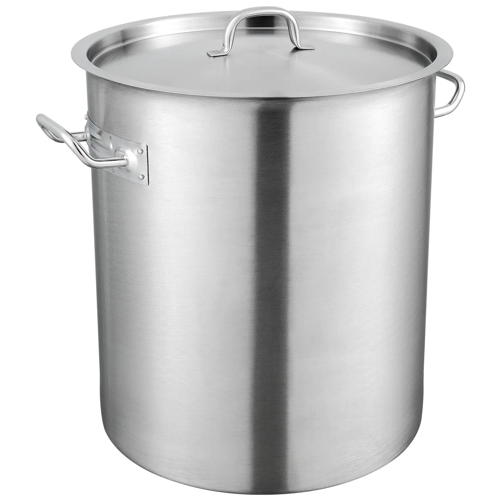 【Summerfinds】VEVOR 42 Qt Heavy-Duty Stainless Steel Stockpot (Above 2000 ml, Single Unit) with Lid, Handle, Sanding-Treated Induction-Compatible Commercial Cooking Cookware for Large Group Events, Silver [DealsForYouDays]