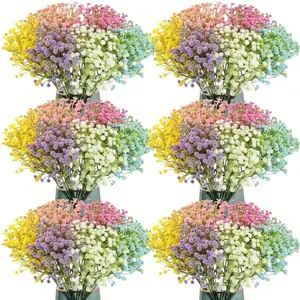 120pcs Artificial Gypsophila Bouquet, Artificial Mixed Flower, Home & Outdoor Decor, DIY Garden, Office Flower Arrangement, Spring Decoration, Anniversary, Wedding, Birthday