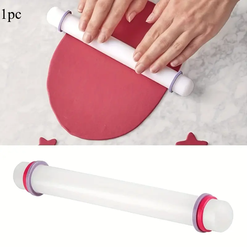 1pc Adjustable Rolling Pin, Plastic baking utensils, Non-stick Sugar Cube 9 Inch Suitable For, Cake, Pasta, Fondant, Cookie Home, Kitchen, Restaurant, Pastries, Etc. Perfect For Bakers And Pastry Chefs