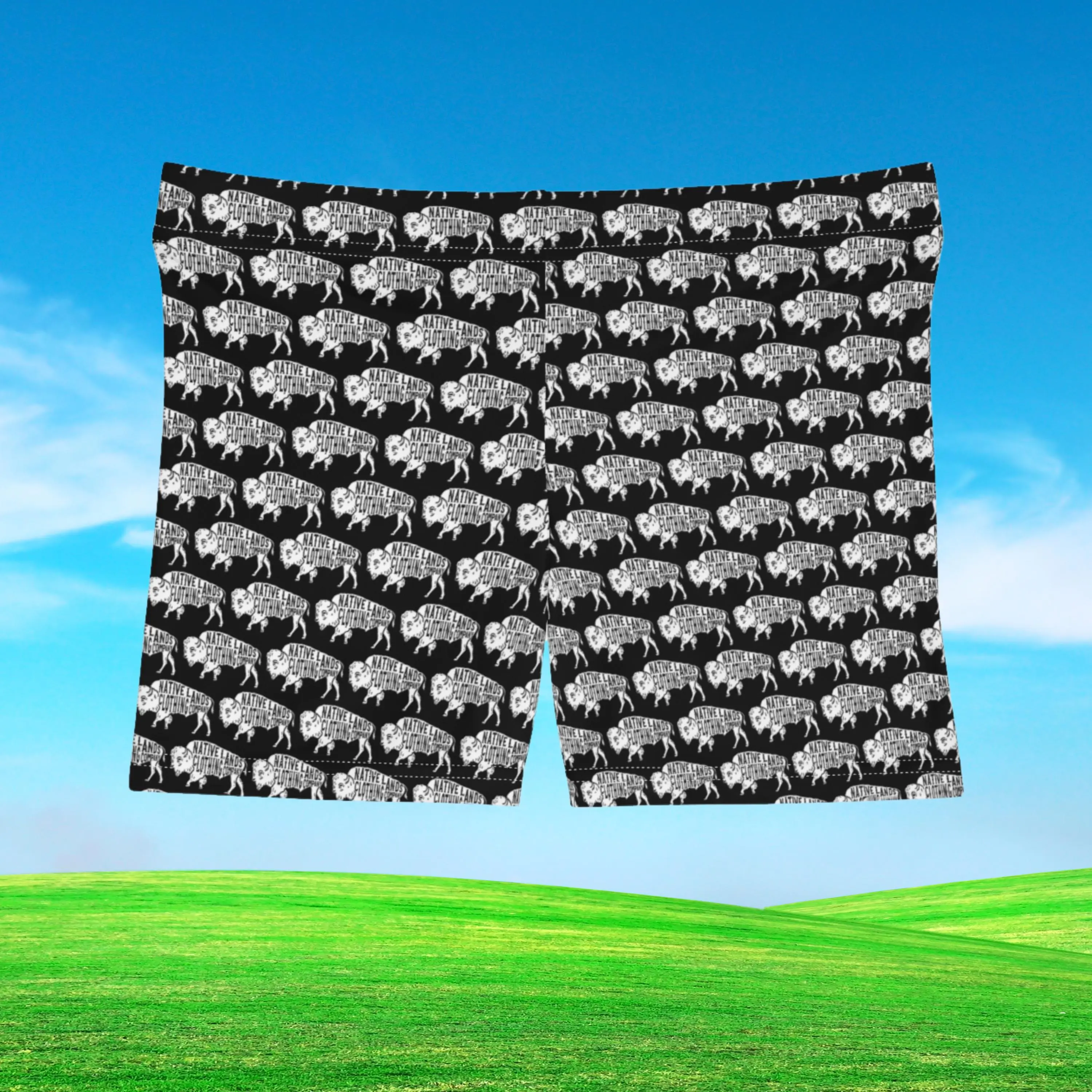 Womens Bison Shorts  - First Nations, Canadian Aboriginal, Native American - Black