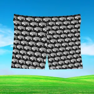 Womens Bison Shorts  - First Nations, Canadian Aboriginal, Native American - Black