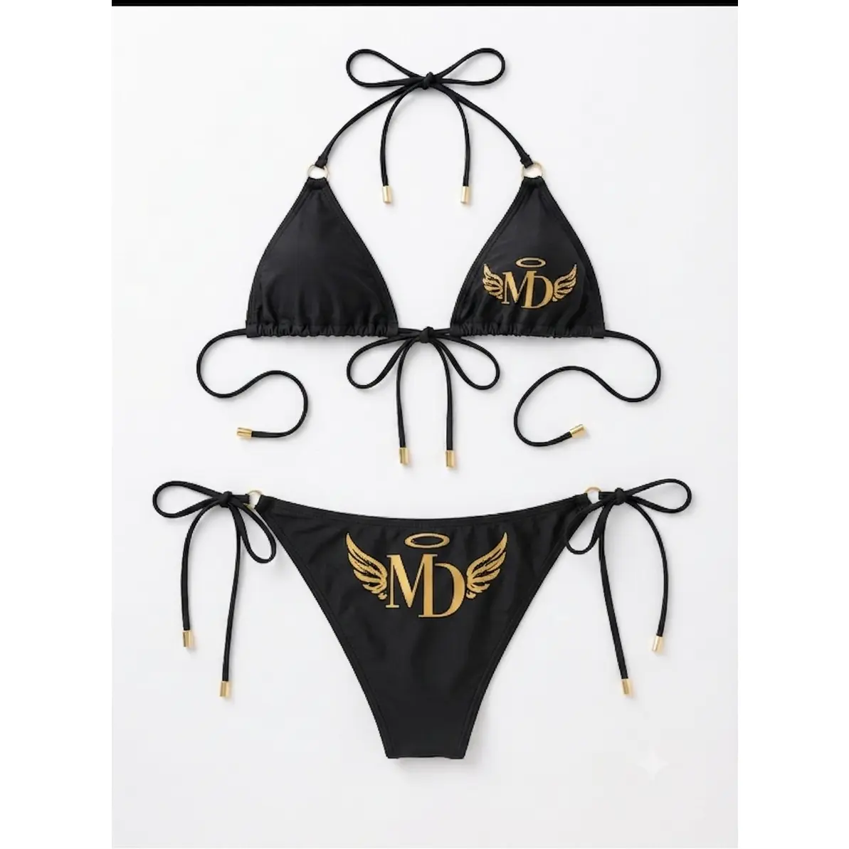MD Angel String Bikini Set – Black & Gold (Pre-Order)