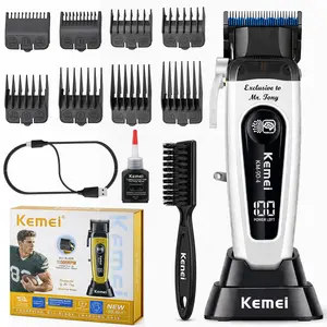 Kemei Km-90-4 Professional Men's electric hair clipper, precision hair clipper,Wireless High-Speed Brushless Motor, Beard Trimmer for Men, 10w Power, Grooming Kit ,Gifts for Men, Cordless Hair Trimmer