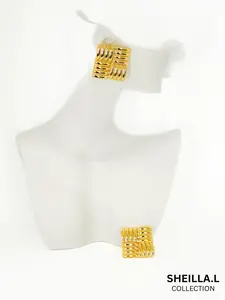 18k Gold Geometric Hoop Earrings