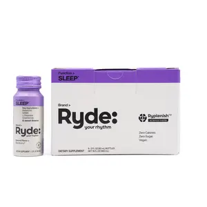 Ryde: SLEEP Shot – Blackberry Flavor | 2oz Sleep Shot with Melatonin, GABA, L-Theanine & Chamomile | Sugar-Free, Zero Calories| 8-Pack