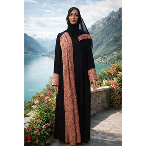 Silver Paisley Elegance Abaya Set