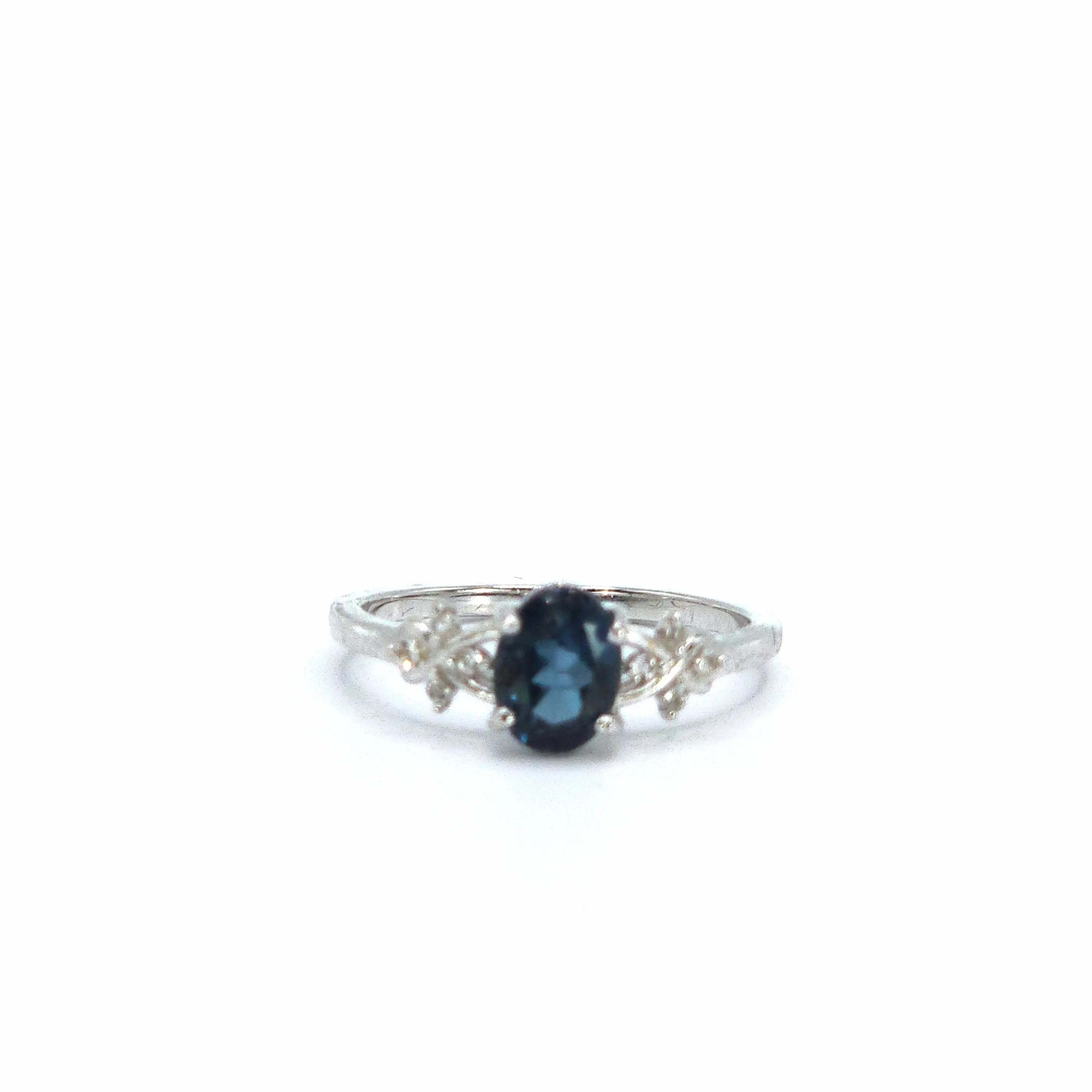 Valerie Rose - Athena - London Blue Topaz Gem and White Topaz Sterling Silver Ring Semiprecious Engagement Ring