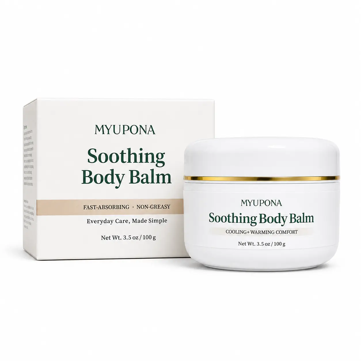 MYUPONA Cooling & Warming Body Balm with High Menthol & MSM, Soothing Pain Relief for Post-Workout & Full Body Massage, 100 g, Pain Relief Balm, High Menthol Relief