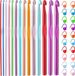 35 count Crochet Hooks Set, Coloured   Handle Crochet Knitting  Craft Yarn for Beginners and Experienced Crochet Hook