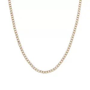 Light Luxury Shine Titanium Steel Classic Tennis Necklace Bracelet Lab Grown Gem Setting Oval Marquise Double Cut Long Lasting Color Retention Stacking Tool Cuban Link Chain Moissanite Cuban Chain