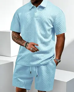 Men's Solid Polo Shirt & Shorts Set - Breathable Summer 2-Piece Casual Outfit - Perfect Gift for Him