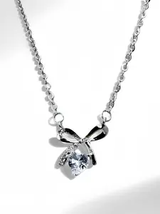 Women's Zircon Butterfly Heart Necklace, Elegant Fashion Accessory, Perfect Gift for Daily Wear, Copper Chain Material