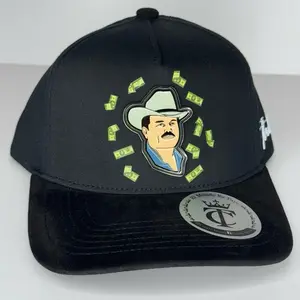 El Mayo SnapBack Hat for Men - Black, Featuring Cartoon Character Design, Adjustable Fit, and Logo Patch