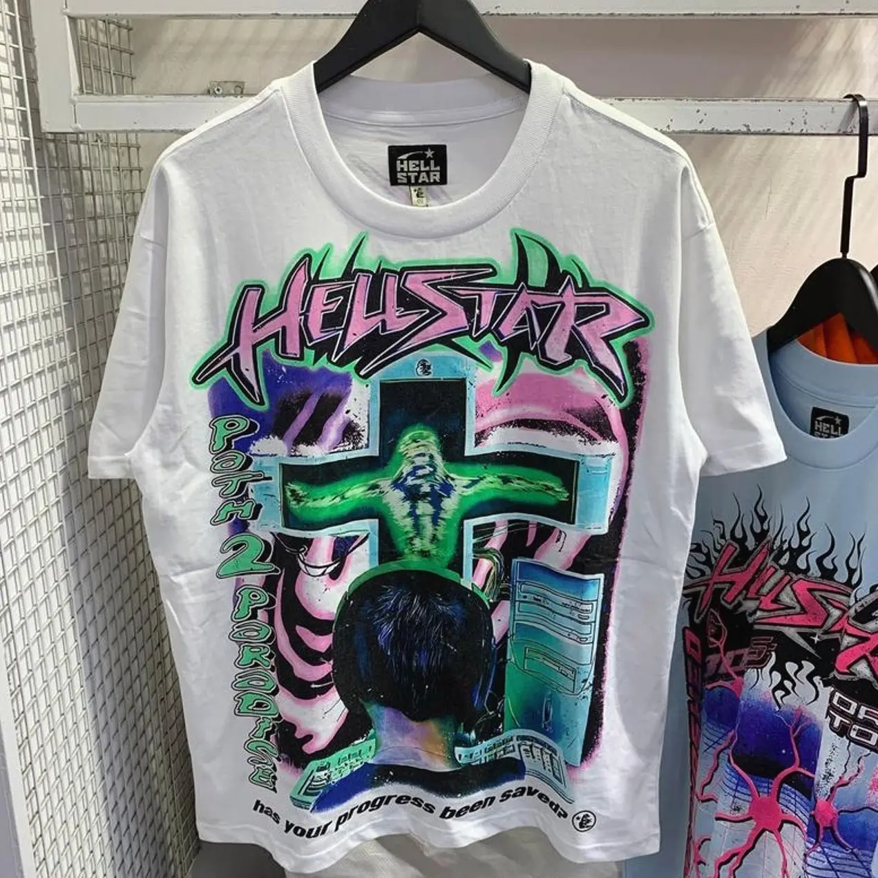 Hell-star Online Y2K Aesthetic T Shirt, Harajuku Tee, Goth Punk T-Shirt, Alternative Clothing, Y2k Graphic Shirt, Unisex Shirt, Cotton Shirt, Vintage Shirt, Crewneck Shirt, Streetwear, Oversized T-Shirt 8NW