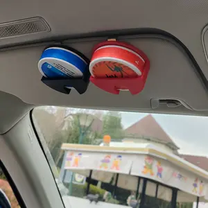 Trending Dip Can Holder for Car Visor - Universal Clip-On Black Organizer, for Zyn Standard Can Tins, Compact & Durable Holder for Round Cans and Nicotine Pouches, Perfect for Cars, Trucks, SUVs (Black Blue Red White)