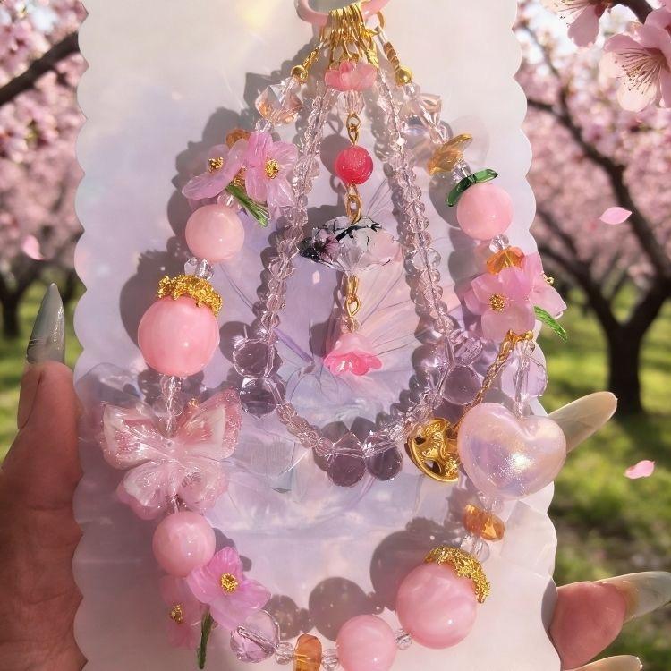 Boho Handmade Beaded Phone Charm! Cute Crystal Wrist Strap with Keychain, Aesthetic Phone Accessory for Women & Girls, Fits All Phones, Perfect Bag Charm Gift