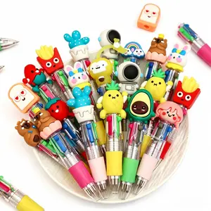Multicolor 4-in-1 Kawaii Mini Pens for Kids Ballpoint Pens with Unicorn Astronaut Dinosaur Owl Designs Fun Gifts for Parties Classroom Rewards
