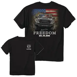 Ram Built for Freedom T-Shirt, 2 Sided Graphic Tee, Vintage Truck Shirt, Unisex Casual Wear, American Trucking Pride, Gift For Car Enthusiasts