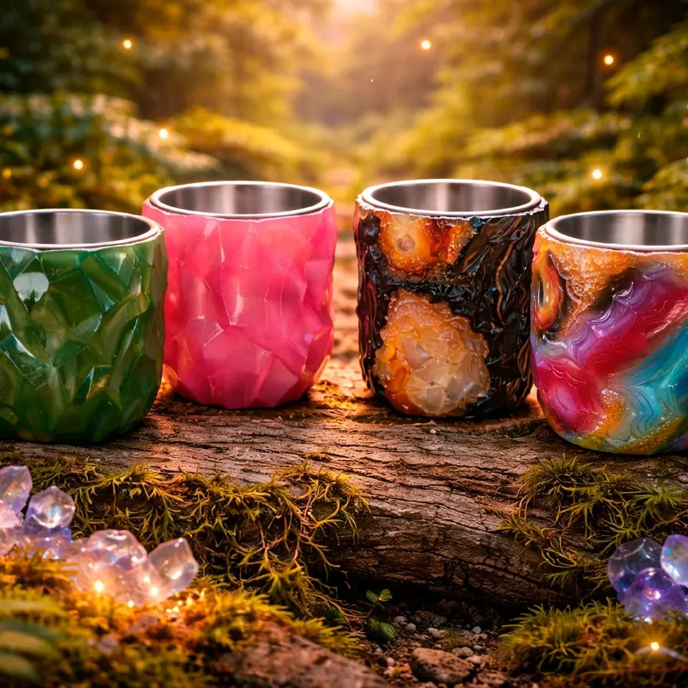Crystal Geode Stainless Steel Coffee Mug – Unique Handmade Style | 12 oz