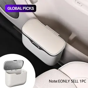 Multifunctional Car Trash Can with Lid Button, Hanging Storage Bin for Wet and Dry Waste, Car Interior Organizer Accessory#GLOBAL PICKS