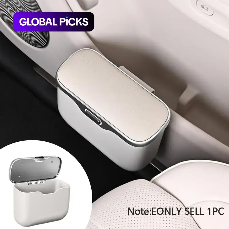 Multifunctional Car Trash Can, Car Door Trash Can with Push-Button Lid, Hanging Storage Bin for Wet and Dry Waste, Car Interior Organizer Accessory #GLOBAL PICKS