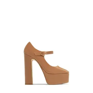 Bella Platform Block Heels - Camel