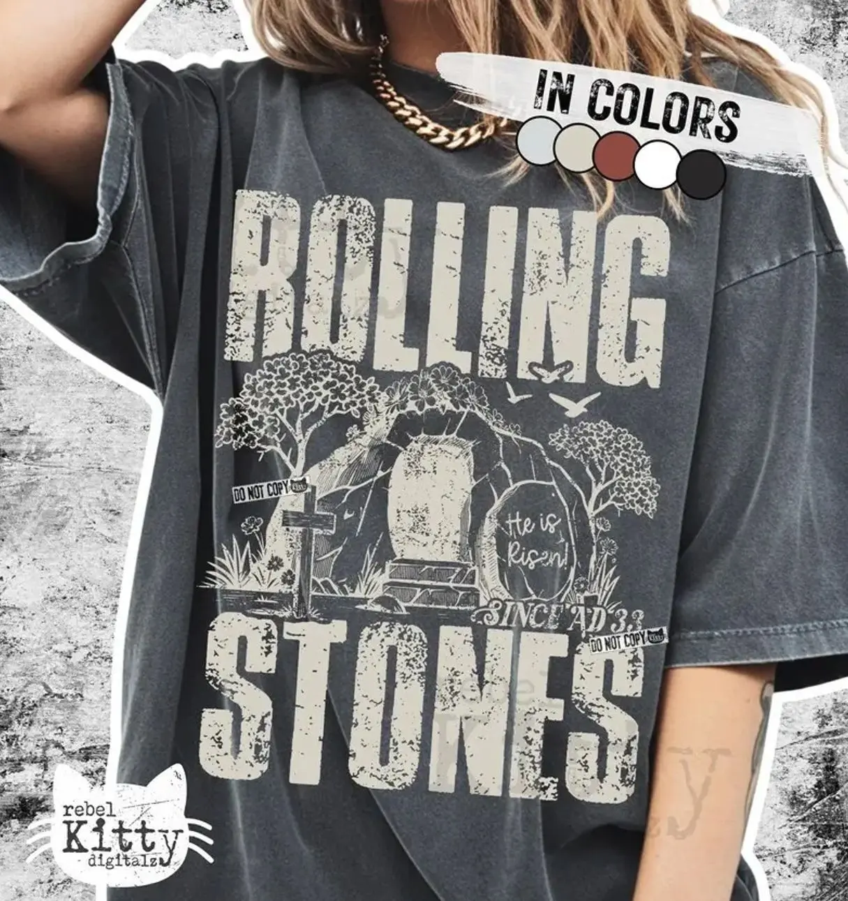 Comfort Colors Rolling Stones Since Shirt, Trendy Easter, He Is Risen Shirt,  Christian EasterJesus Shirt Retro, Unisex Shirt
