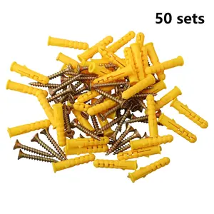 Plastic Expansion Screw Set, M6/m8x60mm Self-Tapping Screw with Anchor, Plastic Expansion Tube, Wall Anchor, Expansion Screw for Drywall, Wood, Plastic