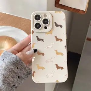 Chic and Cool Dachshund Pattern All-Inclusive Shockproof Phone Case, Stylish and Durable TPU Mobile Phone Protector, Compatible with iPhone 11/12/13/14/15/16 Pro Plus Pro Max