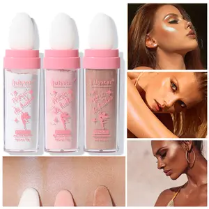 Glitter Powder Highlighter Makeup, Body Brightens the Natural Three-dimensional Face Blusher Patting Powder Highlighter.Full Body Contouring and Clavicle Pearlescent Patting Powder for Face and Eye, Christmas Sparkling Body Glitter Cosmetic