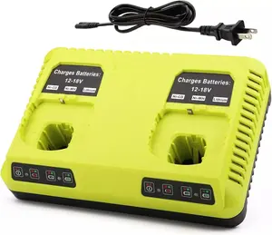 2 Port P117 12-18V Dual Charger P107 P108 P104 for Ryobi Lithium Battery 18V ONE+