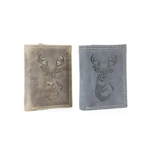 Men’s Tri-Fold Wallet with Deer Embossing