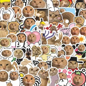 62pcs Funny Meme Cat Stickers Pack, Waterproof Viral Meme Cute Cartoon Cat Meme Decals for Laptop, Water Bottle, Journal & Scrapbook, Meme Lover Gift