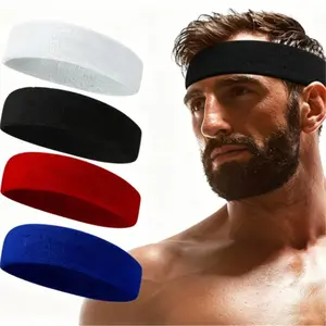 Sweatbands Sports Headband for Men & Women - Terry Cloth Moisture-Wicking Sports Towel Headband for Tennis, Basketball, Running, Gym, and Fitness Working Out