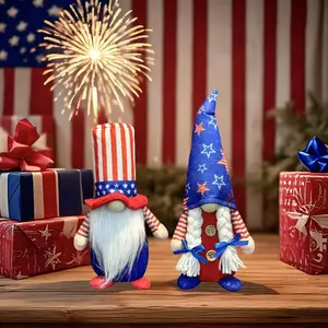 Patriotic Usa Independence Day Gnome Doll, Blue Uncle Sam Hat, 4th of July Home Decor, Fun American Flag Gift, Kids & Adults