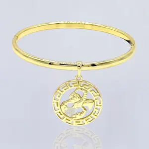 Fashion bracelet with Zodiac sign charm gold plated 14k