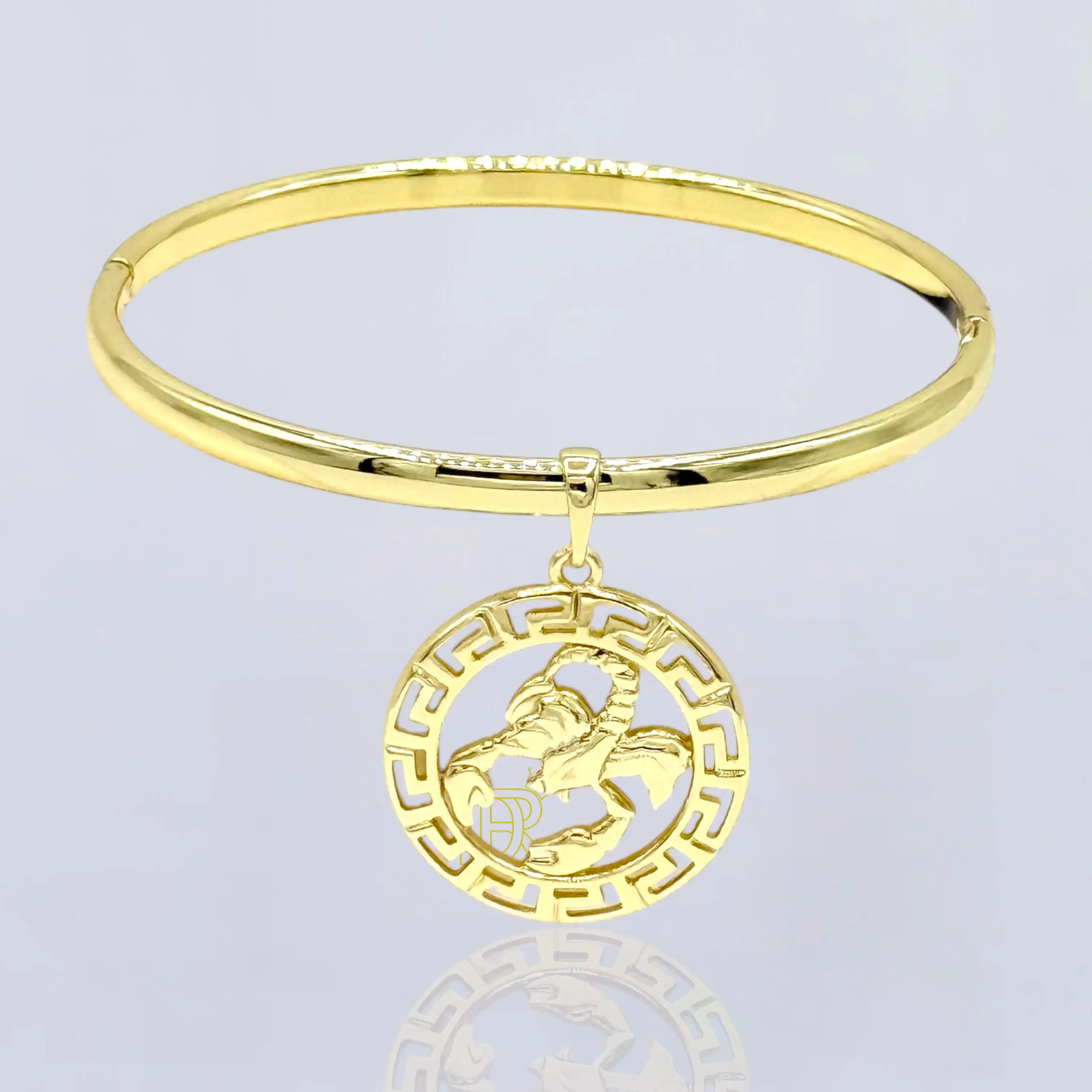 Fashion bracelet with Zodiac sign charm gold plated 14k
