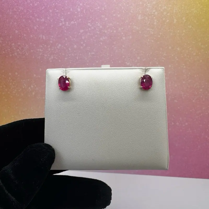 14K gold ruby earrings