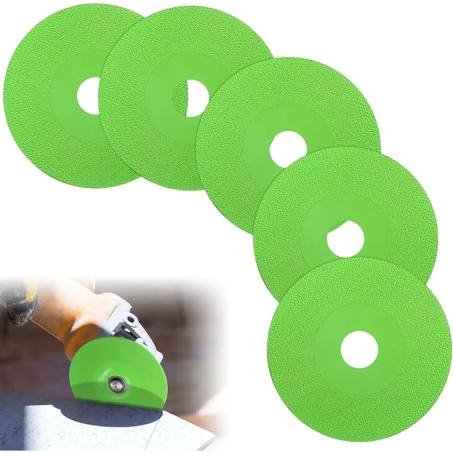 5 Pcs Rock Slab Grinding Disc, 4 Inch Glass Cutting Disc for Angle Grinder, 1mm Thin Grinding Cutting Blade, Ceramic Tile, Marble Edge Trimming, Diamond Saw Blade Wheel for Tile Jade discos de diamante